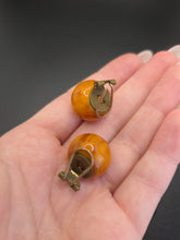 Load image into Gallery viewer, 1940s/1950s French Honey/Caramel/Orange Marbled Bakelite Earrings
