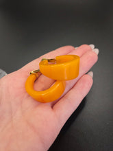 Load image into Gallery viewer, 1940s Huge Chunky Tequila Sunrise Orange/Yellow Bakelite Earrings
