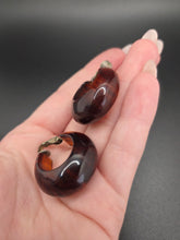 Load image into Gallery viewer, 1940s Huge Chunky Root Beer Bakelite Earrings
