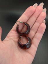 Load image into Gallery viewer, 1940s Huge Chunky Root Beer Bakelite Earrings
