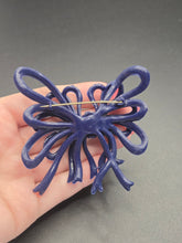 Load image into Gallery viewer, 1940s Navy Blue Huge Celluloid Bow Brooch
