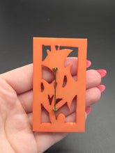 Load image into Gallery viewer, 1940s Coral Pink Carved Galalith Flower Brooch
