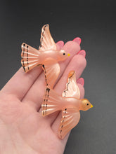 Load image into Gallery viewer, 1940s Coro Pink Nylon Bird Brooch Set
