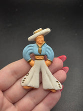 Load image into Gallery viewer, 1940s Celluloid Cowboy Brooch
