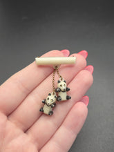 Load image into Gallery viewer, 1940s Rare Celluloid Dangly Panda Brooch
