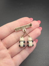 Load image into Gallery viewer, 1940s Rare Celluloid Dangly Panda Brooch
