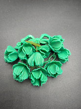 Load image into Gallery viewer, 1940s Huge Green Celluloid Dangly Leaf Brooch
