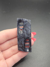 Load image into Gallery viewer, 1940s Marbled Blue Carved Galalith Brooch

