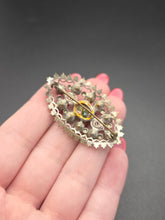 Load image into Gallery viewer, 1930s Czech Bright Multicoloured Glass Delicate Filigree Brooch
