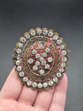 Load image into Gallery viewer, Edwardian HUGE Glass Deco Style Brooch
