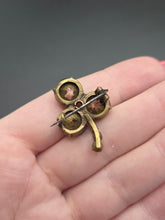 Load image into Gallery viewer, Edwardian Glass Clover Brooch
