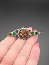 Load image into Gallery viewer, 1930s Czech Multicoloured Glass Filigree Brooch

