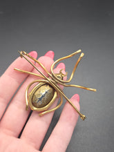 Load image into Gallery viewer, Edwardian HUGE Aqua Blue Glass Spider Brooch
