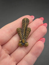 Load image into Gallery viewer, 1930s Czech Unusual Purple Glass Filigree Brooch
