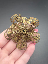 Load image into Gallery viewer, 1930s Czech 3D Filigree Multicoloured Flower Brooch
