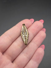 Load image into Gallery viewer, 1930s Tiny Czech Green Glass Filigree Brooch
