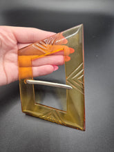 Load image into Gallery viewer, 1940s Rare HUGE Carved Apple Juice Bakelite Buckle

