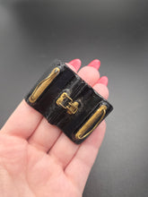 Load image into Gallery viewer, 1930s Black Glass Corset Pattern Buckle

