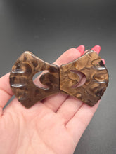 Load image into Gallery viewer, 1930s Chocolate Brown Carved Galalith Buckle
