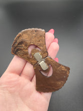 Load image into Gallery viewer, 1930s Chocolate Brown Carved Galalith Buckle
