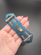 Load image into Gallery viewer, 1930s Deco Petrol Blue Huge Galalith Buckle
