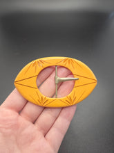 Load image into Gallery viewer, 1940s Egg Yolk Carved Bakelite Buckle
