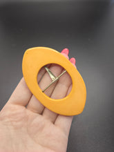 Load image into Gallery viewer, 1940s Egg Yolk Carved Bakelite Buckle

