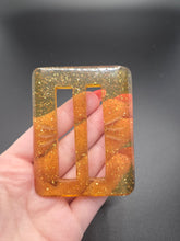 Load image into Gallery viewer, 1950s Apple Juice Carved Confetti Lucite Buckle
