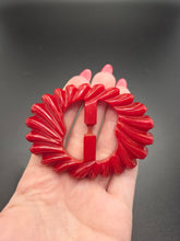 Load image into Gallery viewer, 1940s Carved Red Bakelite Buckle
