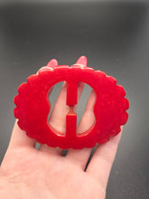 Load image into Gallery viewer, 1940s Carved Red Bakelite Buckle
