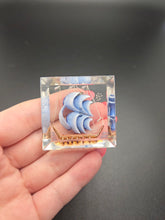 Load image into Gallery viewer, 1940s Reverse Carved Lucite Galleon Ship Brooch
