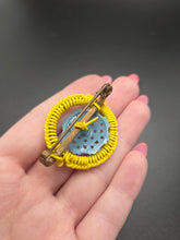 Load image into Gallery viewer, 1940s Blue and Yellow Wirework Make Do And Mend Brooch
