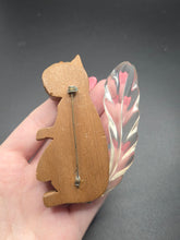 Load image into Gallery viewer, 1940s Rare Wood and Lucite Chunky Squirrel Brooch
