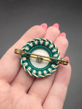 Load image into Gallery viewer, 1940s Green Clover Make Do and Mend Wirework Brooch
