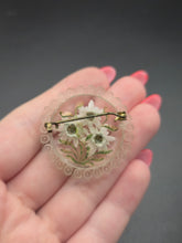Load image into Gallery viewer, 1940s Rare Small Reverse Carved Lucite Edelweiss Brooch
