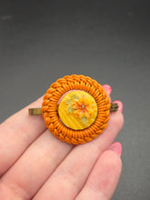 Load image into Gallery viewer, 1940s Make Do and Mend Orange Wirework Brooch
