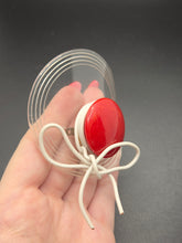 Load image into Gallery viewer, 1940s Rare Red Bakelite and Lucite Hat Brooch
