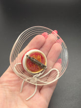 Load image into Gallery viewer, 1940s Rare Red Bakelite and Lucite Hat Brooch
