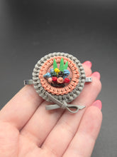 Load image into Gallery viewer, 1940s Grey and Pink Make Do and Mend Wirework Brooch
