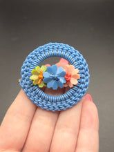 Load image into Gallery viewer, 1940s Large Blue Make Do and Mend Wirework Brooch
