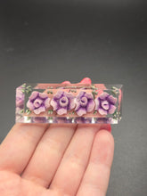 Load image into Gallery viewer, 1940s Reverse Carved Lucite Lilac Flower Brooch
