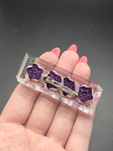 Load image into Gallery viewer, 1940s Reverse Carved Lucite Lilac Flower Brooch
