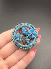 Load image into Gallery viewer, 1940s Make Do and Mend Blue Wirework Brooch
