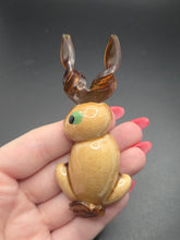 Load image into Gallery viewer, 1940s Brown Lucite and Ceramic Elzac Bunny Brooch
