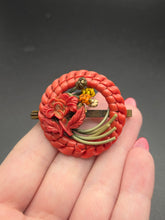 Load image into Gallery viewer, 1940s Red Make Do and Mend Wirework Brooch
