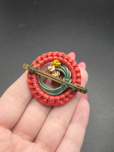 Load image into Gallery viewer, 1940s Red Make Do and Mend Wirework Brooch
