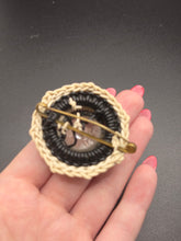 Load image into Gallery viewer, 1940s Chunky Black and White Wirework Brooch
