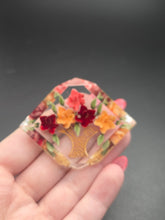 Load image into Gallery viewer, 1940s Orange and Red Reverse Carved Lucite Brooch

