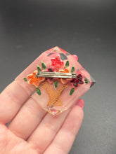 Load image into Gallery viewer, 1940s Orange and Red Reverse Carved Lucite Brooch
