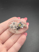 Load image into Gallery viewer, 1930s Reverse Carved Lucite Alpine Flower Edelweiss Brooch
